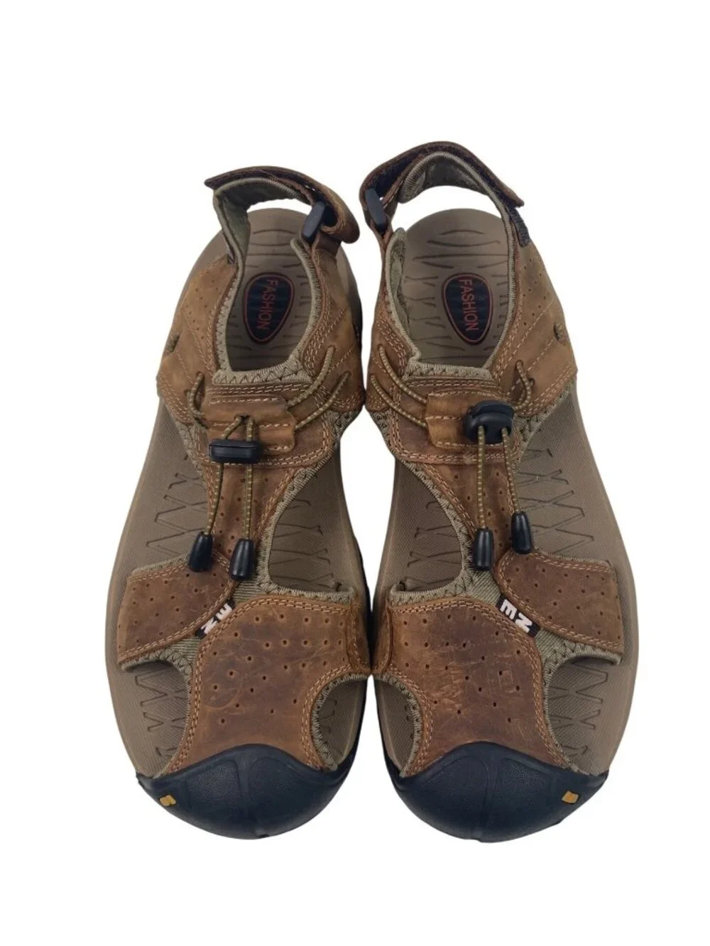 Rojeam Mens Brown Walking Sandals Closed Toe Beach Shoes Size 10